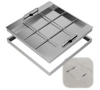 ptic Tank Cover Retractable Handle 304 Stainless Steel Manhole F Fit Earth/Tiles Fillable 60x60x5cm (24x24x2in)& cure