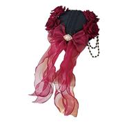PTILSERY Flower Hair Clip Lace Hat Halloween Elegant Flat Clip Halloween Hairpin Lace Hat Elegant Hair Clip for Bunches
