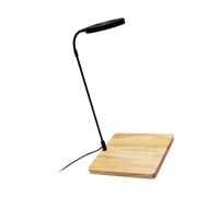 PTILSERY Rotatable LED Aquariums Lamp with Natural Wood Stand for Small Fishtanks Succulents Potted Plant Landsacping Lamp