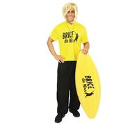 P'TIT Clown - 84948 - Inflatable Surf Board - Officially licensed Nice™ Brice - Fancy Dress Accessory - Perfect for Carnival, Theme Parties, Costume Parties - Yellow - One Size