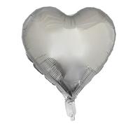P'TIT CLOWN - Heart Balloon - Heart Shaped Foil Balloon - Romantic Decoration Valentine's Day, Wedding, Engagement, Mother's Day, Birthday (Silver)