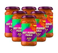 PTK Fruity and Fiery HOT Mango Pickle Hot Spiced Indian Pickles with No Artificial Flavours, Colours, or Preservatives 283g Jar Suitable for Vegans, Gluten Free (Pack of 6)