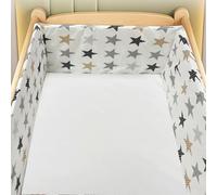 PTKG Airwrap Cot Bumper & Toddler Bed Guard Set, Breathable Mesh Cot Bed Bumper with Adjustable Ties, Universal Safety Rail Cover & Padded Side Protectors for Baby Cot & Parent Bed,N20,150 * 30CM