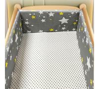 PTKG Airwrap Cot Bumper & Toddler Bed Guard Set, Breathable Mesh Cot Bed Bumper with Adjustable Ties, Universal Safety Rail Cover & Padded Side Protectors for Baby Cot & Parent Bed,N29,180 * 30CM