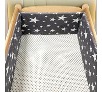 PTKG Airwrap Cot Bumper & Toddler Bed Guard Set, Breathable Mesh Cot Bed Bumper with Adjustable Ties, Universal Safety Rail Cover & Padded Side Protectors for Baby Cot & Parent Bed,N26,300 * 30CM