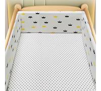 PTKG Airwrap Cot Bumper & Toddler Bed Guard Set, Breathable Mesh Cot Bed Bumper with Adjustable Ties, Universal Safety Rail Cover & Padded Side Protectors for Baby Cot & Parent Bed,N17,300 * 30CM