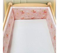 PTKG Airwrap Cot Bumper & Toddler Bed Guard Set, Breathable Mesh Cot Bed Bumper with Adjustable Ties, Universal Safety Rail Cover & Padded Side Protectors for Baby Cot & Parent Bed,N14,150 * 30CM