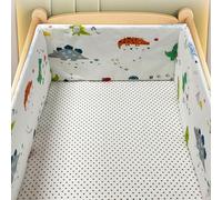 PTKG Airwrap Cot Bumper & Toddler Bed Guard Set, Breathable Mesh Cot Bed Bumper with Adjustable Ties, Universal Safety Rail Cover & Padded Side Protectors for Baby Cot & Parent Bed,N25,200 * 30CM