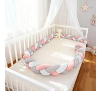 PTKG All Round Braided Protector Bed Guard Rail Surrounds Cushions Thick Soft Breathable Cushion Side Protectors Anti-Collision Knot Pillow Cotton Decor for Room Bed,C12,350CM