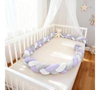 PTKG All Round Braided Protector Bed Guard Rail Surrounds Cushions Thick Soft Breathable Cushion Side Protectors Anti-Collision Knot Pillow Cotton Decor for Room Bed,C13,300CM