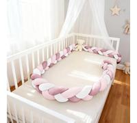 PTKG All Round Braided Protector Bed Guard Rail Surrounds Cushions Thick Soft Breathable Cushion Side Protectors Anti-Collision Knot Pillow Cotton Decor for Room Bed,C24,400CM