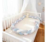 PTKG All Round Braided Protector Bed Guard Rail Surrounds Cushions Thick Soft Breathable Cushion Side Protectors Anti-Collision Knot Pillow Cotton Decor for Room Bed,C11,150CM