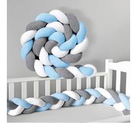 PTKG Bed Guard Rail Surrounds Cushions Braided Knotted Pillows All-Round Protection Pillow for Bed Soft Breathable Nursing Cushion for Room Decor Body Pillow,H3,150CM