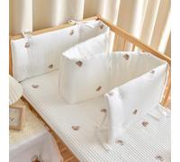 PTKG Bed Rail for Toddlers Kids, Cot Liner Headboard Bumper Padded Side Protectors Protect All Round Crib Rail Cover Baby Bed Baby Boys Girls Nursery Breathable Crib Bed Liner Bumper,C4,150 * 28cm