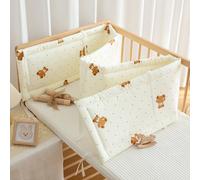 PTKG Cot Liner Headboard Bumper Padded Side Protectors Protect All Round Crib Rail Cover Baby Bed Baby Boys Girls Nursery Breathable Crib Bed Liner Bumper Cot Bumper Mesh,F10,120cm