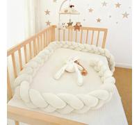 PTKG Decor Braided Mat Cuddle,Cushion Knot Bed Guard Rail, All Round Braided Protector for Room Bed,Thick Soft Breathable Cushion Side Protectors, All Round Braided Pillow,Y7,200CM