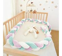 PTKG Decor Braided Mat Cuddle,Cushion Knot Bed Guard Rail, All Round Braided Protector for Room Bed,Thick Soft Breathable Cushion Side Protectors, All Round Braided Pillow,Y12,450CM