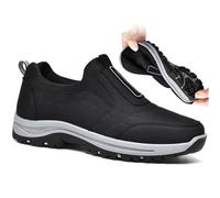 PTKG Mens Wide Fit Trainers Outdoor Hiking Shoes Waterproof Work Shoes Walking Orthopedic Shoes Mens Trainers Slip-On Walking Shoes Non-Slip Trekking Hiking Sneakers,Black,41/255mm