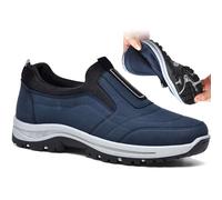 PTKG Mens Wide Fit Trainers Outdoor Hiking Shoes Waterproof Work Shoes Walking Orthopedic Shoes Mens Trainers Slip-On Walking Shoes Non-Slip Trekking Hiking Sneakers,Blue,44/270mm