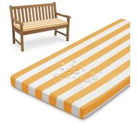 PTKG Oblong Cushions Water Resistant Outdoor Cushion Weather Resistant Replacement Cushions Removable Zipped Cover Bench Cushions for Lawn & Garden, Patio, Office, Coffee Shop,Gelb,180x30x5cm