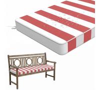PTKG Outdoor Seat Pads 5cm Thick Piped Edge Garden Bench Cushions Washable 50d High Density Foam Removable Zipper Cover with Ties for Bay Windows Garden Patio Swings Porch