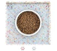 Ptlom Dog Food Mat Anti-Slip Dog Bowl Mats for Food and Water, Waterproof Pet Placemat Prevents Messy Spill to Floor, Silicone Puppy Feeding Tray for Small, Medium and Large Dogs Cats