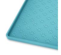 Ptlom Dog Food Mat Anti-Slip Pet Bowl Mats for Food and Water, High-Lips Pet Placemat Prevent Messy Spills to Floor, Waterproof Puppy Feeding Tray for Small, Medium Large Dogs Cats, Silicone