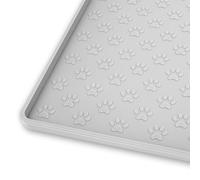 Ptlom Dog Food Mat Anti-Slip Pet Bowl Mats for Food and Water, High-Lips Pet Placemat Prevent Messy Spills to Floor, Waterproof Puppy Feeding Tray for Small, Medium Large Dogs Cats, Silicone
