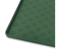 Ptlom Pet Placemat for Dog and Cat, Waterproof Silicone Pet Feeding Bowl Mats for Food and Water, Small Medium Large Dogs Mat Prevent Residues from Spilling to Floor, Hunter Green, 24.5" 16.5"