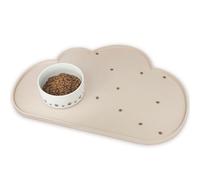 Ptlom Silicone Pet Feeding Mat for Dogs and Cats, High-Lips Pet Placemat Non-Slip Waterproof Bowl Mats Prevent Food and Water Overflow, Puppy Dish Tray Mat Suitable for Small Medium Large Pets, Beige