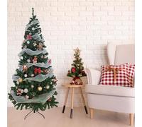 ptlsy 5FT Christmas Tree Premium Hinged Artifical Pine Christmas Tree with Soild Metal Stand and Decorations Fit for Indoor Outdoor 450 Branch Tips (5 feet Green)