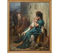 PTLYE Famous Wall Artwork Canvas Images Acrobats the Saltimbanks Painting by Gustave Dore Canvas Pictures for Living Room 60x90cm