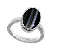 PTM Sulemani Hakik Ring for Men, 3.25 Ratti or 3 Carat Astrological Certified Natural Gemstone to Hallmark, 925 Sterling Silver, Adjustable Ring for Men, NV1325, Silver, Sulemani