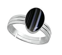 PTM Sulemani Hakik Ring for Men, 3.25 Ratti or 3 Carat Astrological Certified Natural Gemstone to Hallmark, 925 Sterling Silver, Adjustable Ring for Men, NV2325, Silver, Sulemani