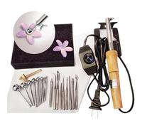 Ptmapc Electric Fabric Flower Maker, Flower Making Kit, Artificial Flower Ironing Machine with 18 Ironing Heads, Adjustable Temperature, Fake Flower Making Tools Kit (18 Heads)