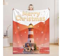 PTNQAZ Christmas Flannel Throw Blanket with Christmas Print Throw Blanket Fuzzy Warm and Cozy Throws for Holiday Parties Family Gatherings (Christmas 5,30'' x 40'')