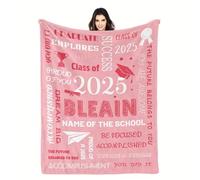 PTNQAZ Custom Name/Photo Graduation Blanket Personalized Grad Blanket with Name, College Gift for Daughter Son Couple Friends on Graduation Day 2025 Grad Throw Blanket (Color9)