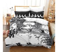 PTNQAZ The Beatles Music Bedding Set UK Rock Band Printing Duvet Cover Bed Linens Queen King Size Bedroom Decor (King,1)