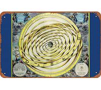 Ptolemaic World Map Antique Vintage Style Metal Tin Signs Room Stuff Wall Decor Sign 8x12 Inch