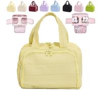 Ptop Toiletry Bag, Travelfree Toiletry Bag, 4-in-1 Multi-functional Wide-Open Travel Cosmetic Bag, Waterproof Dry-Wet Separation, Yellow, 4-in-1