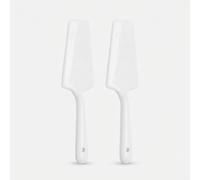 PTORIZNY Pack of 2 Wedding Ceramic Pie Cake Server White Porcelain Pie Cake Shovel Cutter Cake Cutting Set for Wedding, Birthday Party, Anniversary Durable Cake Server with Smooth Edge (Small)