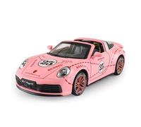 PTPTPTPT Model For Porsche 911 Alloy Car Model Diecasts Metal Toy Car Sound And Light Toy Collectibles Gift 1:32 (Pink No box)