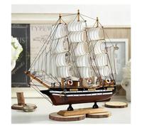 PTPTPTPT Model Mediterranean Wooden Sailboat Model Ornaments Solid Simulation Craft Boat Bar Decoration Handmade Home (B)