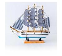 PTPTPTPT Model Mediterranean Wooden Sailboat Model Ornaments Solid Simulation Craft Boat Bar Decoration Handmade Home (A)