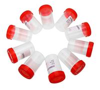 PTPTRATE 10pcs 60ml Specimen Containers Sample Bottle Random Color with Lid & Printed Label（urine sample bottles）