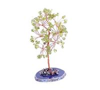 Ptrecniok Crystal tree， Natural Green Olive Crystal Money Tree Quartz Gem Lucky