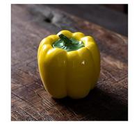 Ptrecniok Pet urn， Ceramic Cremation Keepsake Urns Memorial Fruits And Vegetables Multicolor Pack Of 4(Yellow Bell Pepper)