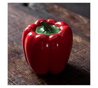 Ptrecniok Pet urn， Ceramic Cremation Keepsake Urns Memorial Fruits And Vegetables Multicolor Pack Of 4(Red Bell Pepper)