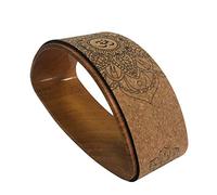 Ptrecniok Yoga ring， Natural Cork Circle Fitness Pilates Wheels Bent Back Stretch Solid Yoga Training Tool