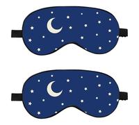 Ptrin 2 Pack Drowsy Sleep Mask,Sleep mask with Adjustable Strap,Comfortable and Super Soft Eye mask Ultimate Sleeping aid,Blindfold for Night,Travel,Nap,Meditation(Moon-Blue Satin)